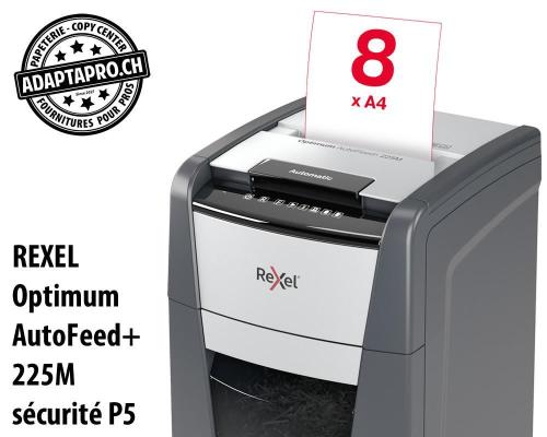 Destructeur de documents REXEL® Optimum AutoFeed+ 225M - sécurité P5