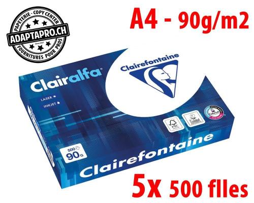 Papier premium CLAIREFONTAINE Clairalfa - FSC 90g - extra blanc - A4 - 5* 500 feuilles