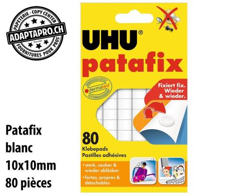 Pastilles adhésives UHU patafix blanc - 10x10mm - 80 pièces