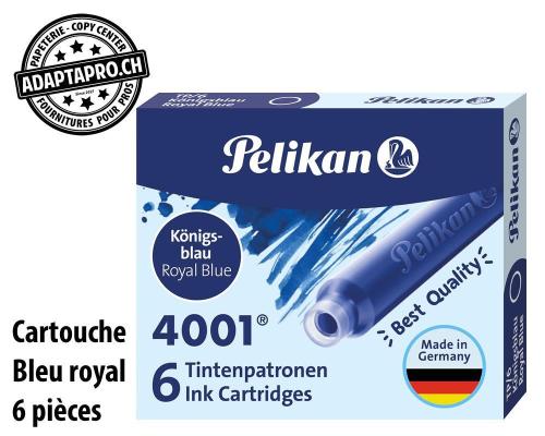 Cartouches d'encre standard PELIKAN 4001 - bleu royal (effaçable) - 6 pièces