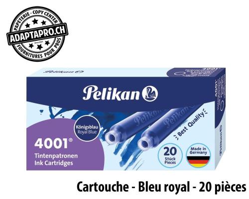 Cartouches d'encre standard PELIKAN 4001 - bleu royal (effaçable) - 20 pièces