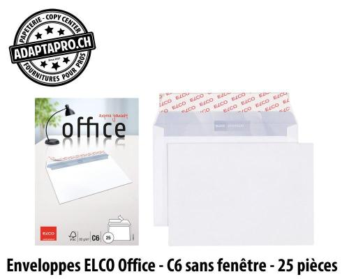 Enveloppes ELCO Office - petit emballage - C6 sans fenêtre - 25 pièces