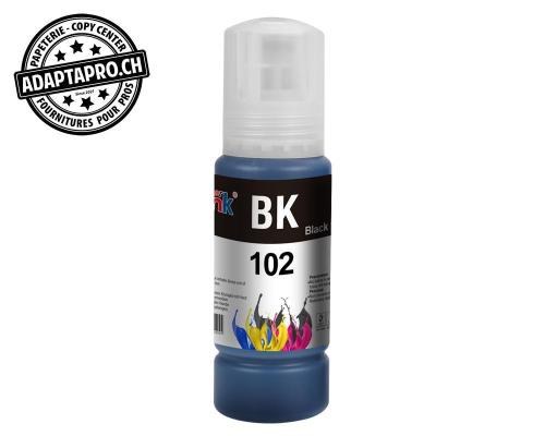 Bouteille d'encre Compatible Epson 102 - 100ml - Noir