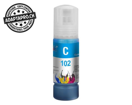 Bouteille d'encre Compatible Epson 102 - 70ml - Cyan