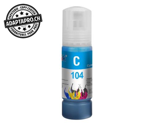 Bouteille d'encre Compatible Epson 104 - 70ml - Cyan