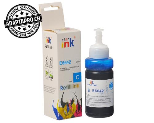 Bouteille d'encre Compatible Epson T6642 - 70ml - Cyan