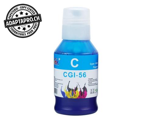 Bouteille d'encre Compatible Canon GI-56 C - 140ml - Cyan