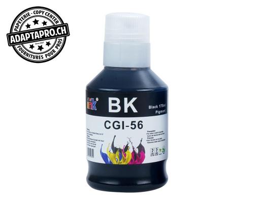 Bouteille d'encre Compatible Canon GI-56 PGBK - 175ml - Noir