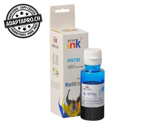 Bouteille d'encre Compatible HP GT52 - 70ml - Cyan