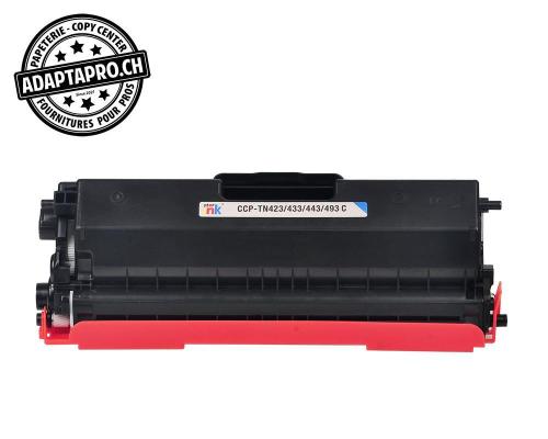 Cartouche de toner compatible - Brother TN-423/433/443/493 C - Cyan (4'000 feuilles)