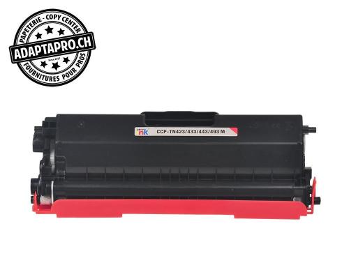 Cartouche de toner compatible - Brother TN-423/433/443/493 M - Magenta (4'000 feuilles)