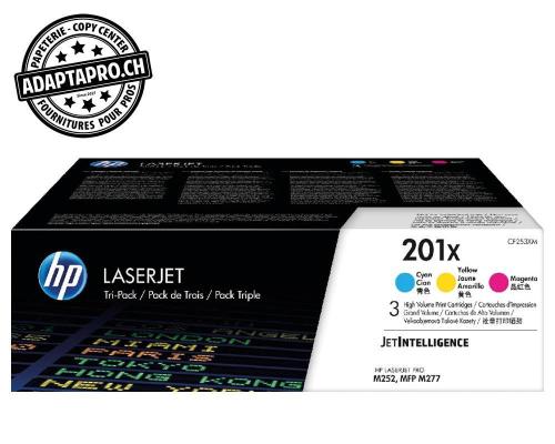 Cartouches de toner HP - 201X - set cyan / magenta / jaune - 2300 copies