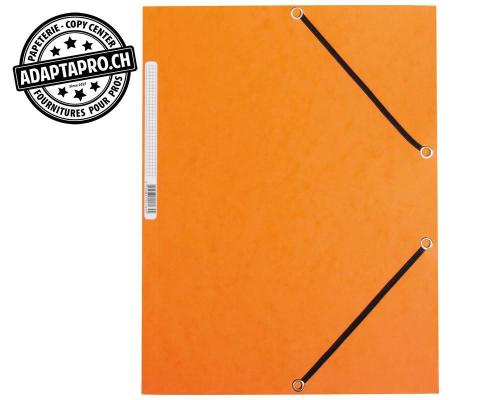 Chemise à élastique Q-CONNECT en carton - orange - A4 capacité 30mm