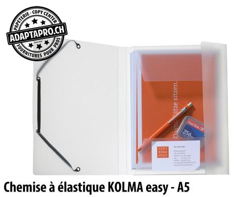 Chemise &agrave; &eacute;lastique KOLMA easy - A5 - avec encoches / carte de visite