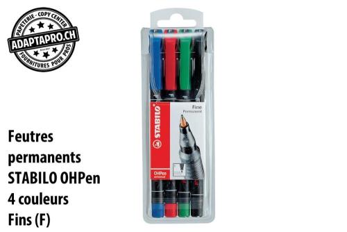 STABILO OHPen universel permanent - 4 couleurs - fin (F)