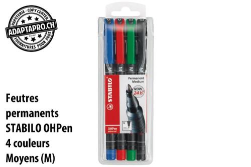 STABILO OHPen universel permanent - 4 couleurs - moyen (M)