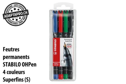 STABILO OHPen universel permanent - 4 couleurs - superfin (S)