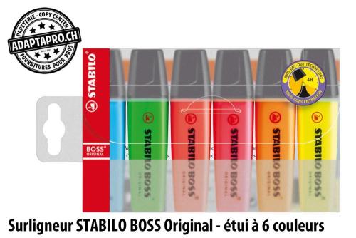 Surligneur STABILO BOSS Original - &eacute;tui &agrave; 6 couleurs