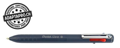 Stylo &agrave; bille PENTEL IZEE 1.0mm - bleu fonc&eacute; - 4 couleurs (noir, rouge, bleu, vert)