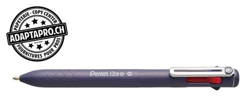 Stylo &agrave; bille PENTEL IZEE 1.0mm - violet - 4 couleurs (noir, rouge, bleu, vert)