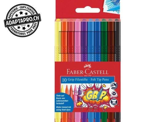 Feutres de coloriage FABER-CASTELL Grip Colour - 10 couleurs