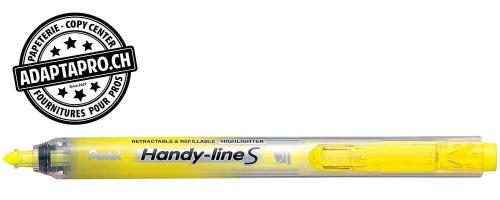 Surligneur PENTEL Handy-Line S - r&eacute;tractable - Jaune fluo