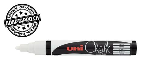 Marqueur craie UNI-BALL - pointe ogive 1,8 - 2,5 mm Blanc