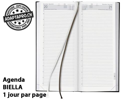 Agenda commercial BIELLA format long - 1 jour par page - 13.5*31.5cm - 2026
