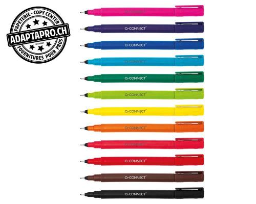 Marqueur permanent Q-CONNECT - Extra Fine - 0.4mm - 12 couleurs