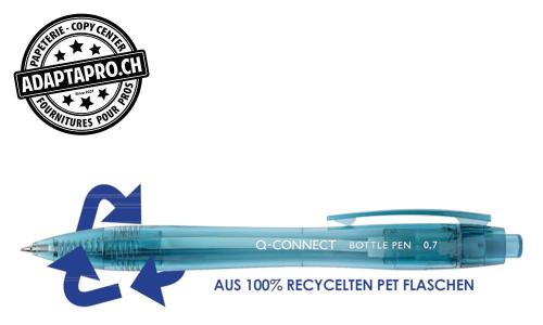 Stylo &agrave; bille Q-CONNECT Bottle Pen - 0.7mm - bleu - 10 pi&egrave;ces