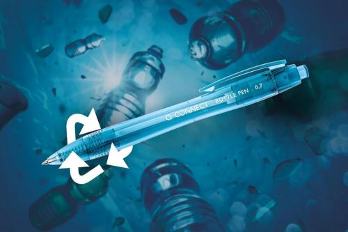 Stylo &agrave; bille Q-CONNECT Bottle Pen - 0.7mm - bleu - 10 pi&egrave;ces