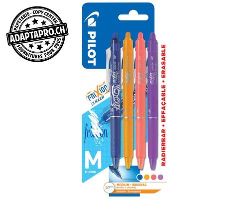 Stylo effa&ccedil;able - PILOT FRIXION Ball Clicker - set de 4