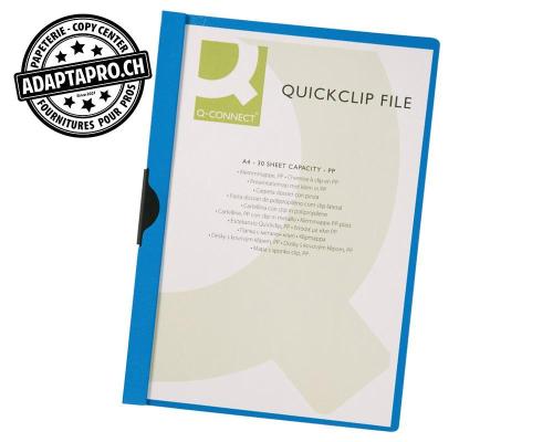 Dossier &agrave; pince Q-CONNECT Quick Clip - A4 - bleu