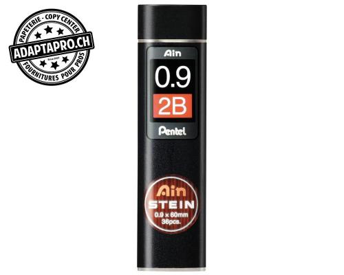 Mines graphite PENTEL AinStein - 0.9mm - 2B - 36 pces