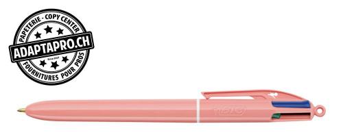 Stylo bille quatre couleurs BIC 4 Colours - Mineral Tones - Rose