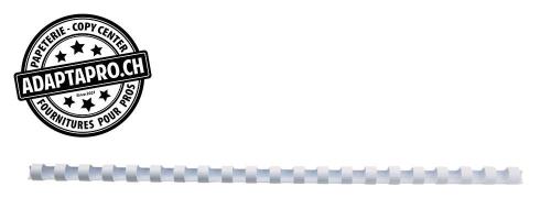 Peignes plastiques GBC - dos rond - 21 anneaux - 14mm blanc - 100 pi&egrave;ces